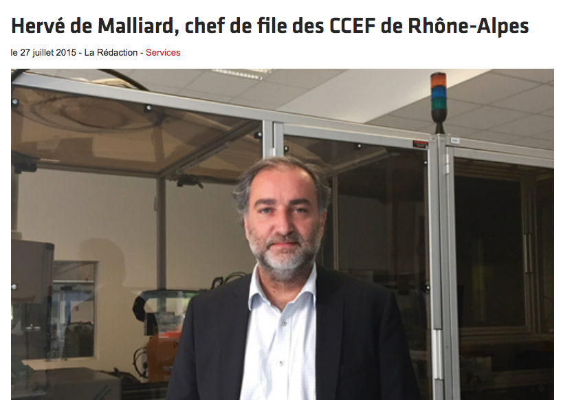 Herve de Malliard, CEO of MGA Tech: leader of the CCEF Rhône-Alpes