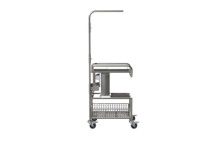 Stainless-steel medical trolley for the pharmaceutical and medical industries
