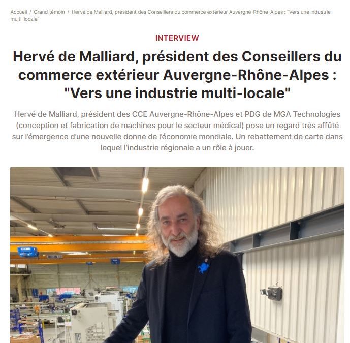 Interview with Hervé de Malliard in the Newspaper “Le Tout Lyon” on 14/10/2021
