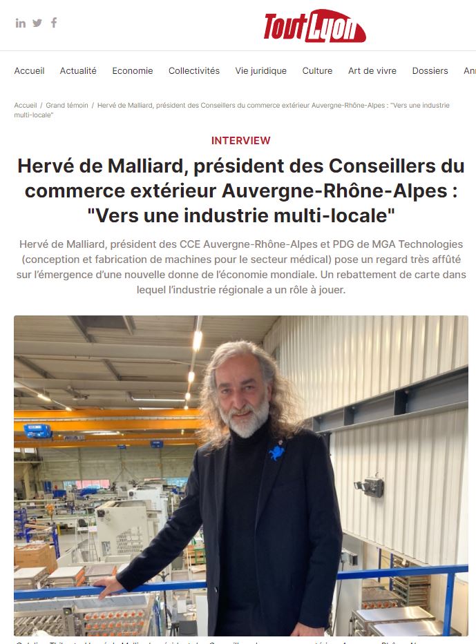 Interview with Hervé de Malliard in the Newspaper “Le Tout Lyon” on 14/10/2021